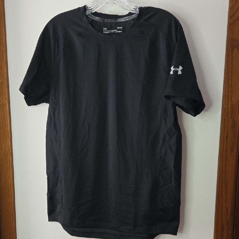 Under Armour Run Heat Gear Jet Black Short Sleeve Tee